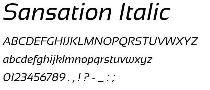 Sansation Italic font